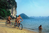 Cycling - Trekking on The Beach of Halong Bay