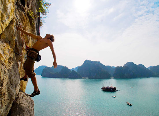 Rock Climbing in Halong Bay, Vietnam