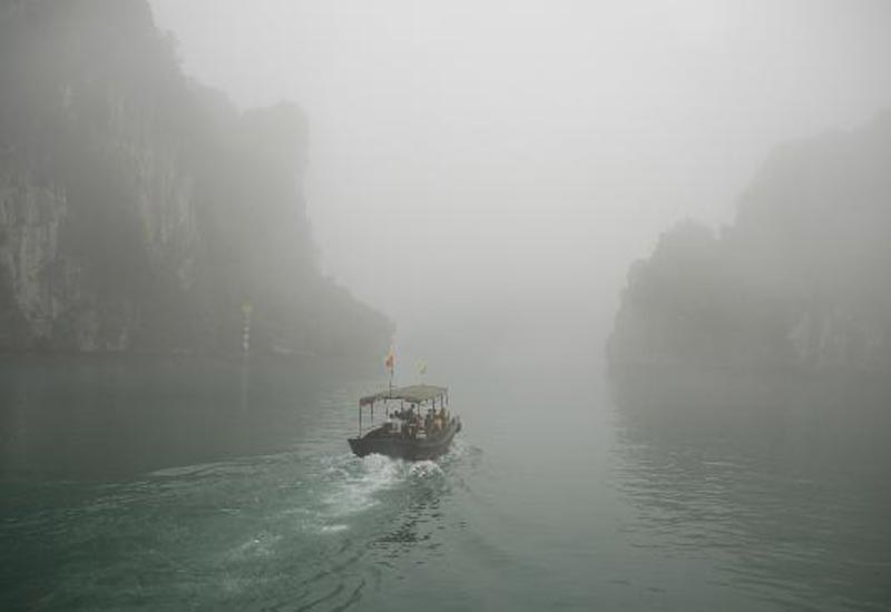 Foggy weather in Halong Bay