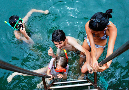 Swimming in Halong Bay