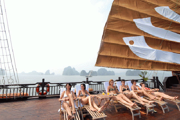 Sunbathing on Sundeck
