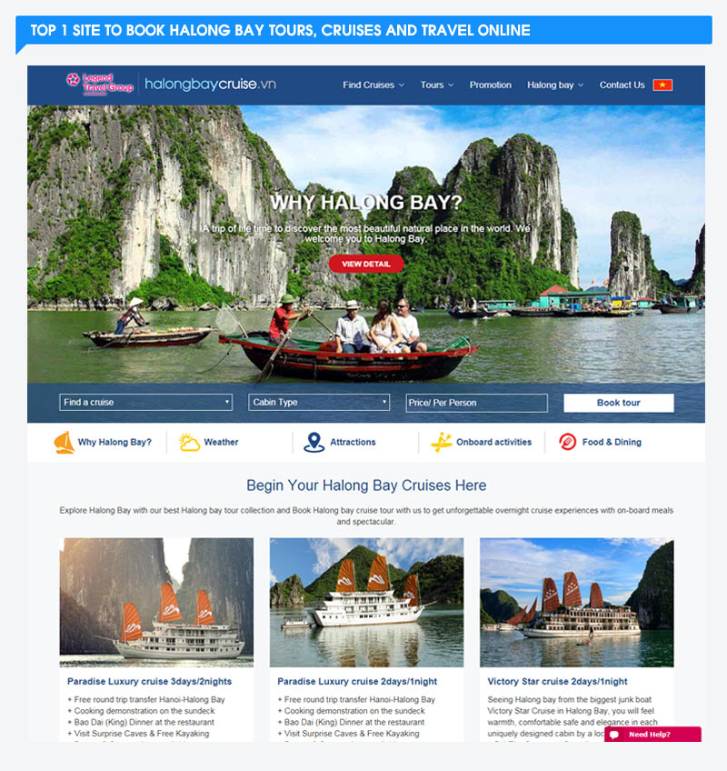 Top 1 site to book Halong bay tours and cruises