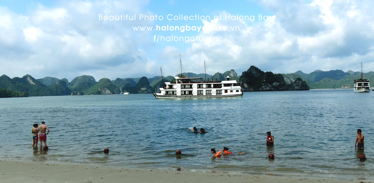 Swimming in Halong Bay