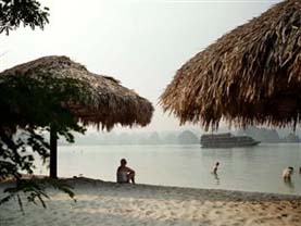 Swimming on private beach